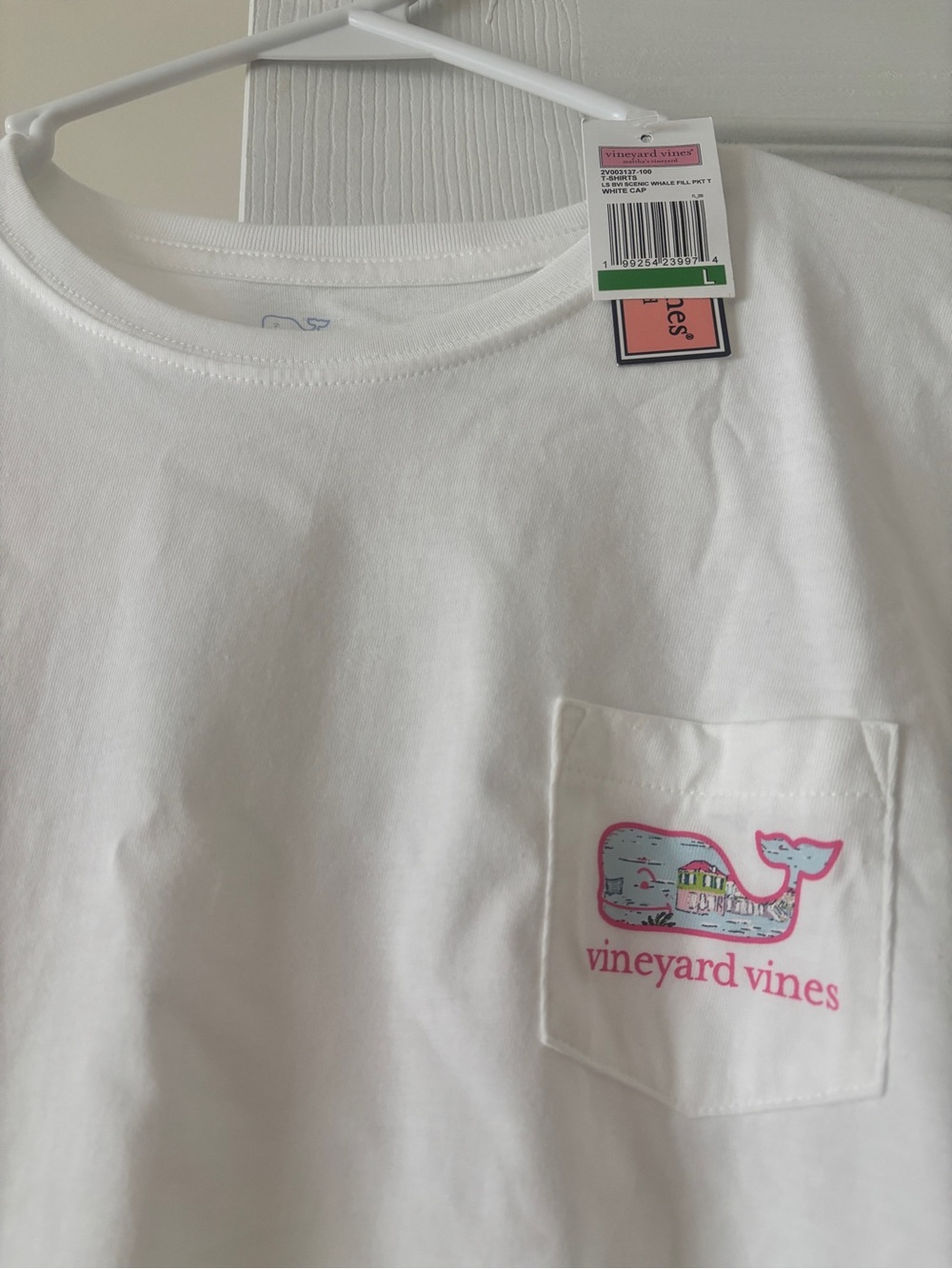 Vineyard Vines Women’s White Long-Sleeve Pocket Tee - Picture 2 of 5
